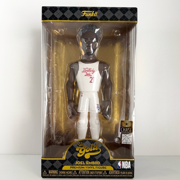 Funko NBA Joel Embiid Premium Vinyl Gold Chase Figure 12”H - Picture 7 of 7